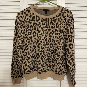 J. Crew leopard print merino sweater - size L